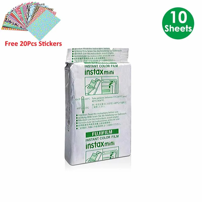 Fujifilm Instax Mini Film White 10 20 40 60 80 100 Sheets For FUJI Instant Photo Camera Mini 12/11 + Free Stickers（expiry-2024）